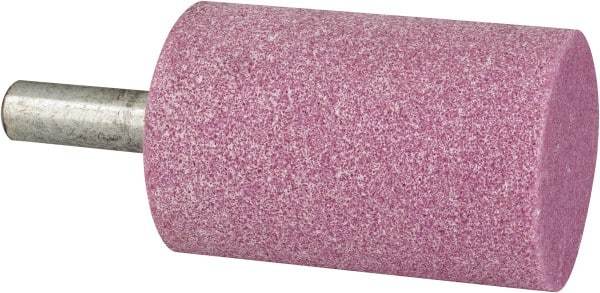 Grier Abrasives - 2" Head Diam x 3" Thickness, W246, Cylinder End, Aluminum Oxide Mounted Point - Pink, Medium Grade, 60 Grit, 16,500 RPM - Americas Industrial Supply