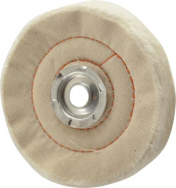 Dico - 4" Diam x 3/4" Thick Unmounted Buffing Wheel - Cushion Sewn, 1/2" Arbor Hole, Medium Density - Americas Industrial Supply