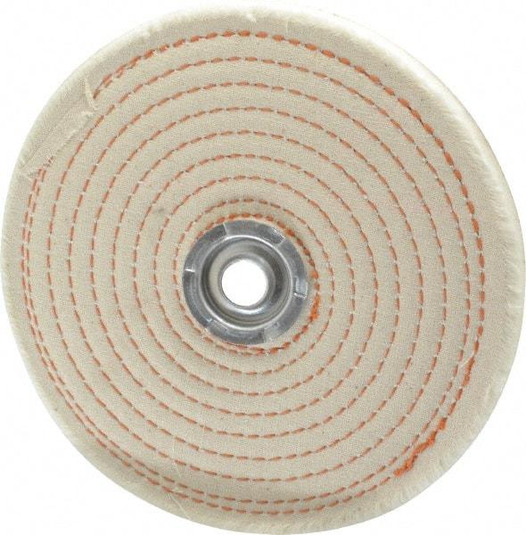 Dico - 6" Diam x 1/2" Thick Unmounted Buffing Wheel - Spiral Sewn, 1/2" Arbor Hole, Coarse Grade - Americas Industrial Supply