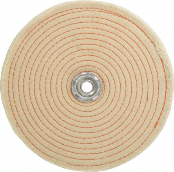 Dico - 8" Diam x 1/2" Thick Unmounted Buffing Wheel - Spiral Sewn, 1/2" Arbor Hole, Coarse Grade - Americas Industrial Supply