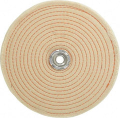 Dico - 8" Diam x 1/2" Thick Unmounted Buffing Wheel - Spiral Sewn, 1/2" Arbor Hole, Coarse Grade - Americas Industrial Supply