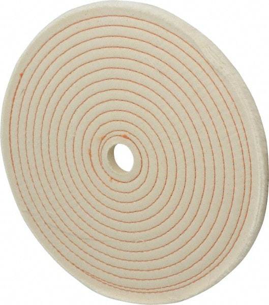 Dico - 10" Diam x 1/2" Thick Unmounted Buffing Wheel - Spiral Sewn, 1/2" Arbor Hole, Coarse Grade - Americas Industrial Supply