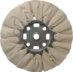 Divine Brothers - 8" Diam x 1/2" Thick Unmounted Buffing Wheel - Ventilated Bias Cut, 5/8" Arbor Hole - Americas Industrial Supply