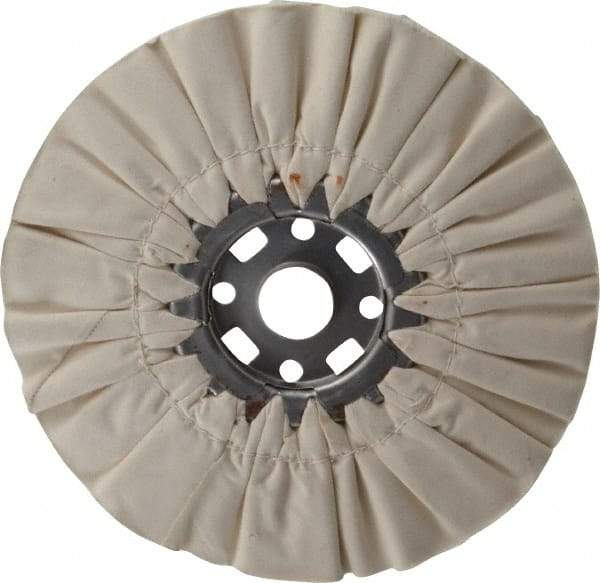 Divine Brothers - 10" Diam x 1/2" Thick Unmounted Buffing Wheel - Ventilated Bias Cut, 1-1/4" Arbor Hole - Americas Industrial Supply