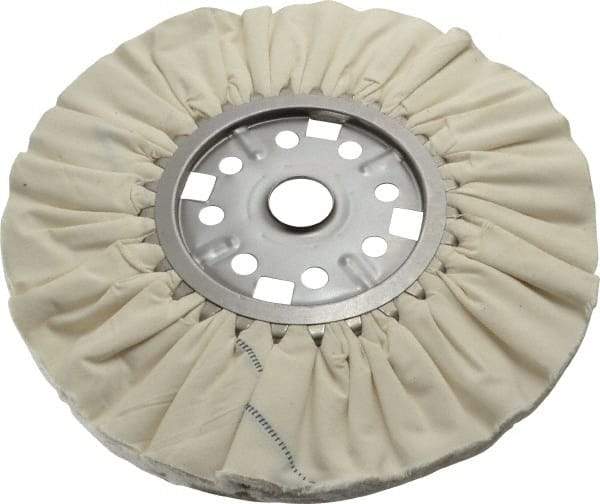 Divine Brothers - 12" Diam x 1/2" Thick Unmounted Buffing Wheel - Ventilated Bias Cut, 1-1/4" Arbor Hole - Americas Industrial Supply