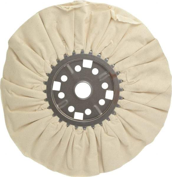 Divine Brothers - 14" Diam x 1/2" Thick Unmounted Buffing Wheel - Ventilated Bias Cut, 1-1/4" Arbor Hole - Americas Industrial Supply