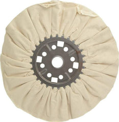 Divine Brothers - 14" Diam x 1/2" Thick Unmounted Buffing Wheel - Ventilated Bias Cut, 1-1/4" Arbor Hole - Americas Industrial Supply