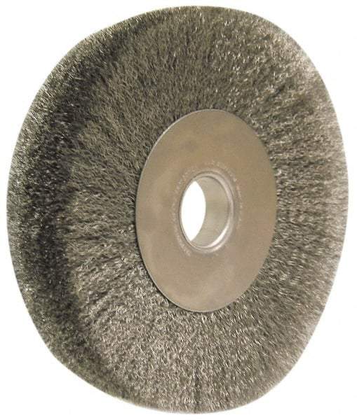 Anderson - 12" OD, 2" Arbor Hole, Crimped Steel Wheel Brush - 2" Face Width, 3" Trim Length, 0.0118" Filament Diam, 3,000 RPM - Americas Industrial Supply