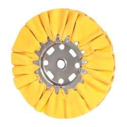 Divine Brothers - 8" Diam x 1/2" Thick Unmounted Buffing Wheel - Ventilated Bias Cut, 1/2" Arbor Hole - Americas Industrial Supply