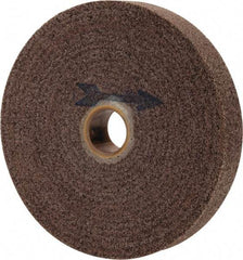 Made in USA - 6" Diam, 1" Face Width, 1" Center Hole, Fine Grade, Aluminum Oxide Deburring Wheel - Convolute, Medium Density 7 Grade, 4,500 RPM - Americas Industrial Supply
