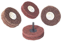 Standard Abrasives - 4" Diam x 2" Thick, Medium Mounted Scrubber Buffing Wheel - 2 Ply, Very Fine Grade, 1/4" Shank Diam, 6,000 RPM - Americas Industrial Supply