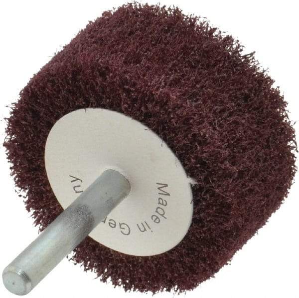 Value Collection - 2" Diam x 1" Face Width, Medium Aluminum Oxide Nonwoven Mounted Flap Wheel - 1/4" Shank Mount, 13,700 Max RPM - Americas Industrial Supply