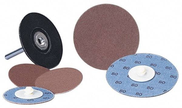 Standard Abrasives - 1" Disc Diam, 100 Grit, Aluminum Oxide Quick Change Disc - Type R Attaching System, Coated, Brown, Fine Grade, 40,000 RPM - Americas Industrial Supply