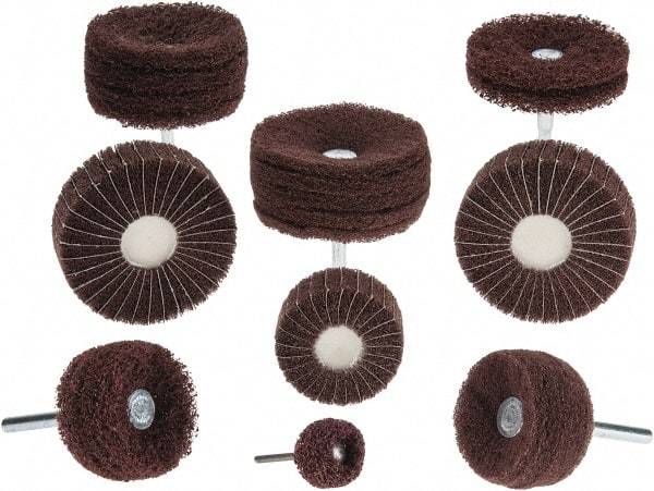 Superior Abrasives - 4 Piece Stem Mounted Wheel Kit - 120, 180 & 320 Grit, Fine, Very Fine & Extra Fine Grade, Mounted on 1/4" Shank - Americas Industrial Supply