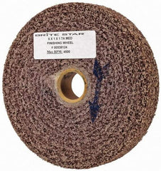 Made in USA - 6" Diam, 1" Face Width, 1" Center Hole, Medium Grade, Aluminum Oxide Deburring Wheel - Convolute, Medium Density 7 Grade, 4,500 RPM - Americas Industrial Supply