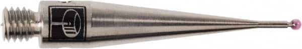 Renishaw - 0.0394 Inch Ball Diameter, Stainless Steel Stem, M3 Thread, Ruby Point Ball Tip CMM Stylus - 0.1575 Inch Working Length, 0.028 Inch Stem Diameter, 0.8268 Inch Overall Length - Americas Industrial Supply