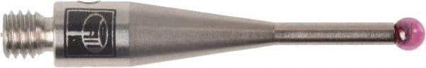 Renishaw - 0.0787 Inch Ball Diameter, Stainless Steel Stem, M3 Thread, Ruby Point Ball Tip CMM Stylus - 0.378 Inch Working Length, 0.05 Inch Stem Diameter, 0.8268 Inch Overall Length - Americas Industrial Supply