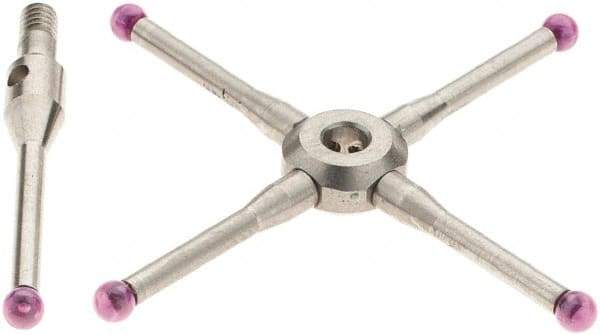 Renishaw - 0.08 Inch Ball Diameter, Stainless Steel Stem, M2 Thread, Ruby Point Ball Tip CMM Stylus - 0.4724 Inch Working Length, 0.05 Inch Stem Diameter, 19.2 mm Overall Length - Americas Industrial Supply