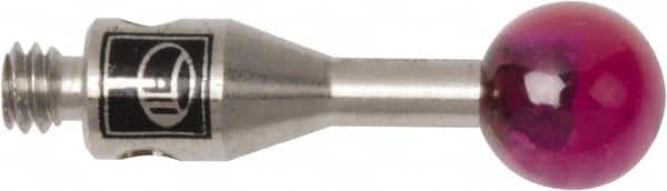 Renishaw - 0.1575 Inch Ball Diameter, Stainless Steel Stem, M2 Thread, Ruby Point Ball Tip CMM Stylus - 0.3937 Inch Working Length, 0.0591 Inch Stem Diameter, 0.3937 Inch Overall Length - Americas Industrial Supply