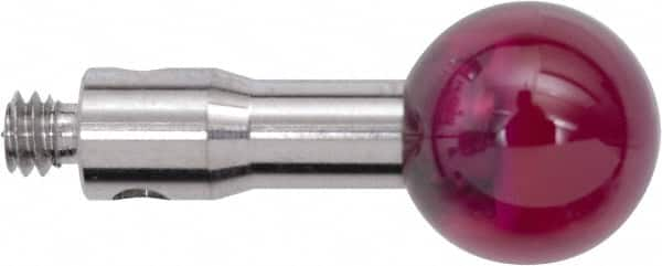 Renishaw - 0.2362 Inch Ball Diameter, Stainless Steel Stem, M2 Thread, Ruby Point Ball Tip CMM Stylus - 0.3937 Inch Working Length, 0.0984 Inch Stem Diameter, 0.3937 Inch Overall Length - Americas Industrial Supply