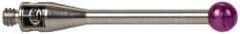 Renishaw - 0.1181 Inch Ball Diameter, Stainless Steel Stem, M2 Thread, Ruby Point Ball Tip CMM Stylus - 0.6693 Inch Working Length, 0.0591 Inch Stem Diameter, 0.7874 Inch Overall Length - Americas Industrial Supply