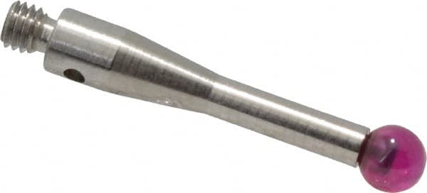 Renishaw - 0.1575 Inch Ball Diameter, Stainless Steel Stem, M3 Thread, Ruby Point Ball Tip CMM Stylus - 0.6772 Inch Working Length, 0.0984 Inch Stem Diameter, 0.8268 Inch Overall Length - Americas Industrial Supply