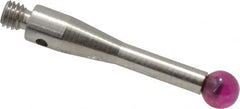 Renishaw - 0.1575 Inch Ball Diameter, Stainless Steel Stem, M3 Thread, Ruby Point Ball Tip CMM Stylus - 0.6772 Inch Working Length, 0.0984 Inch Stem Diameter, 0.8268 Inch Overall Length - Americas Industrial Supply