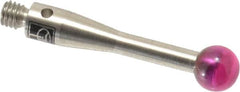 Renishaw - 0.1969 Inch Ball Diameter, Stainless Steel Stem, M3 Thread, Ruby Point Ball Tip CMM Stylus - 0.8268 Inch Working Length, 0.0984 Inch Stem Diameter, 0.8268 Inch Overall Length - Americas Industrial Supply