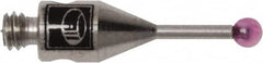 Renishaw - 0.0591 Inch Ball Diameter, Stainless Steel Stem, M2 Thread, Ruby Point Ball Tip CMM Stylus - 0.1772 Inch Working Length, 0.028 Inch Stem Diameter, 0.3937 Inch Overall Length - Americas Industrial Supply