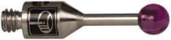 Renishaw - 0.0984 Inch Ball Diameter, Stainless Steel Stem, M2 Thread, Ruby Point Ball Tip CMM Stylus - 0.2559 Inch Working Length, 0.0394 Inch Stem Diameter, 0.3937 Inch Overall Length - Americas Industrial Supply