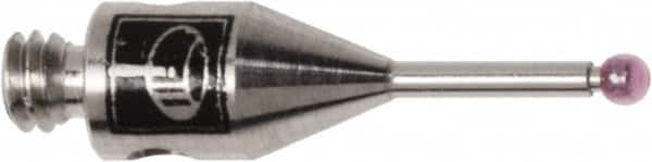 Renishaw - 0.0394 Inch Ball Diameter, Stainless Steel Stem, M2 Thread, Ruby Point Ball Tip CMM Stylus - 0.1772 Inch Working Length, 0.028 Inch Stem Diameter, 0.3937 Inch Overall Length - Americas Industrial Supply