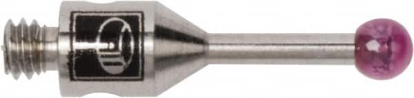 Renishaw - 0.0787 Inch Ball Diameter, Stainless Steel Stem, M2 Thread, Ruby Point Ball Tip CMM Stylus - 0.2362 Inch Working Length, 0.0394 Inch Stem Diameter, 0.3937 Inch Overall Length - Americas Industrial Supply