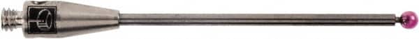 Renishaw - 0.0591 Inch Ball Diameter, Carbide Stem, M2 Thread, Ruby Point Ball Tip CMM Stylus - 0.8858 Inch Working Length, 0.0394 Inch Stem Diameter, 1.1811 Inch Overall Length - Americas Industrial Supply