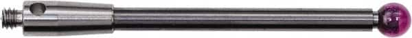 Renishaw - 0.1181 Inch Ball Diameter, Carbide Stem, M2 Thread, Ruby Point Ball Tip CMM Stylus - 1-1/16 Inch Working Length, 0.0787 Inch Stem Diameter, 1.1811 Inch Overall Length - Americas Industrial Supply