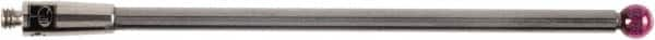 Renishaw - 0.1181 Inch Ball Diameter, Carbide Stem, M2 Thread, Ruby Point Ball Tip CMM Stylus - 1.8504 Inch Working Length, 0.0787 Inch Stem Diameter, 1.9685 Inch Overall Length - Americas Industrial Supply