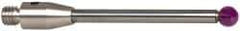 Renishaw - 3 mm Ball Diameter, Carbide Stem, M5 Thread, Ruby Point Ball Tip CMM Stylus - 15.89 mm Working Length, 2 mm Stem Diameter, 25 mm Overall Length - Americas Industrial Supply