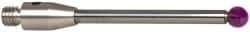 Renishaw - 0.0984 Inch Ball Diameter, Carbide Stem, M3 Thread, Ruby Point Ball Tip CMM Stylus - 1/2 Inch Working Length, 0.0787 Inch Stem Diameter, 0.7953 Inch Overall Length - Americas Industrial Supply