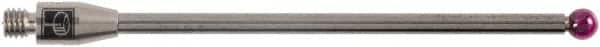 Renishaw - 3 mm Ball Diameter, Carbide Stem, M5 Thread, Ruby Point Ball Tip CMM Stylus - 48 mm Working Length, 58 mm Overall Length - Americas Industrial Supply