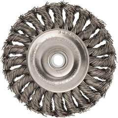 Anderson - 4" OD, 1/2" Arbor Hole, Knotted Stainless Steel Wheel Brush - 1/2" Face Width, 1" Trim Length, 0.02" Filament Diam, 20,000 RPM - Americas Industrial Supply