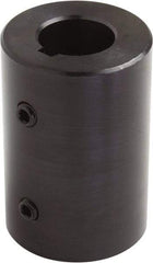 Climax Metal Products - 2" Inside x 3-5/16" Outside Diam, Set Screw Rigid Coupling with Keyway - 4-1/2" Long x 1/2" Keyway Width x 1/4" Keyway Depth - Americas Industrial Supply