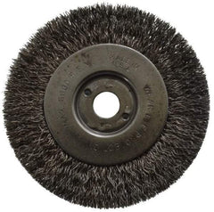 Anderson - 4" OD, 1/2" Arbor Hole, Crimped Stainless Steel Wheel Brush - 11/32" Face Width, 13/16" Trim Length, 0.0104" Filament Diam, 6,000 RPM - Americas Industrial Supply