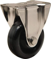Hamilton - 3-1/2" Diam x 1-3/8" Wide x 4-7/8" OAH Top Plate Mount Rigid Caster - Polyolefin, 260 Lb Capacity, Plain Bore Bearing, 2-3/8 x 3-5/8" Plate - Americas Industrial Supply