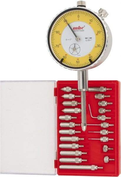 Value Collection - 23 Piece, 4-48 Inch Thread, Steel, 1 Inch Dial Indicator and Point Kit - Use With AGD Indicators - Americas Industrial Supply