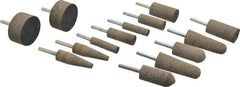 Grier Abrasives - 14 Piece Aluminum Oxide Resinoid Abrasive Point Set - Includes Shapes A1, A11, A3, W189, W208, W222 & W242 - Americas Industrial Supply