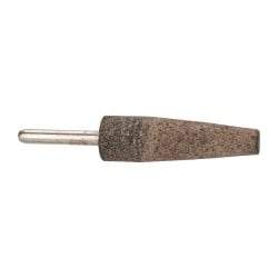Grier Abrasives - 3/4" Head Diam x 2-1/2" Thickness, A1, Cone End, Aluminum Oxide Mounted Point - Brown, Very Coarse Grade, 36 Grit, 19,800 RPM - Americas Industrial Supply