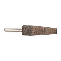 Grier Abrasives - 3/4" Head Diam x 2-1/2" Thickness, A1, Cone End, Aluminum Oxide Mounted Point - Brown, Very Coarse Grade, 36 Grit, 19,800 RPM - Americas Industrial Supply