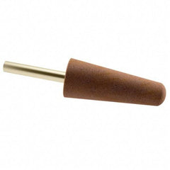 Grier Abrasives - 1" Head Diam x 2-3/4" Thickness, A3, Tree End, Aluminum Oxide Mounted Point - Brown, Very Coarse Grade, 36 Grit, 16,100 RPM - Americas Industrial Supply