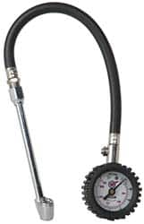 Acme - 0 to 160 psi Dial Straight Dual Tire Pressure Gauge - Closed Check, 12' Hose Length - Americas Industrial Supply