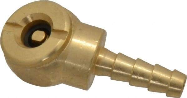 Acme - Closed Check Brass Air Chuck - Ball Foot Chuck, 1/4 Barbed - Americas Industrial Supply