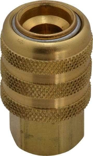 Acme - Open Check Brass Air Chuck - Lock On Chuck, 1/4 FPT - Americas Industrial Supply